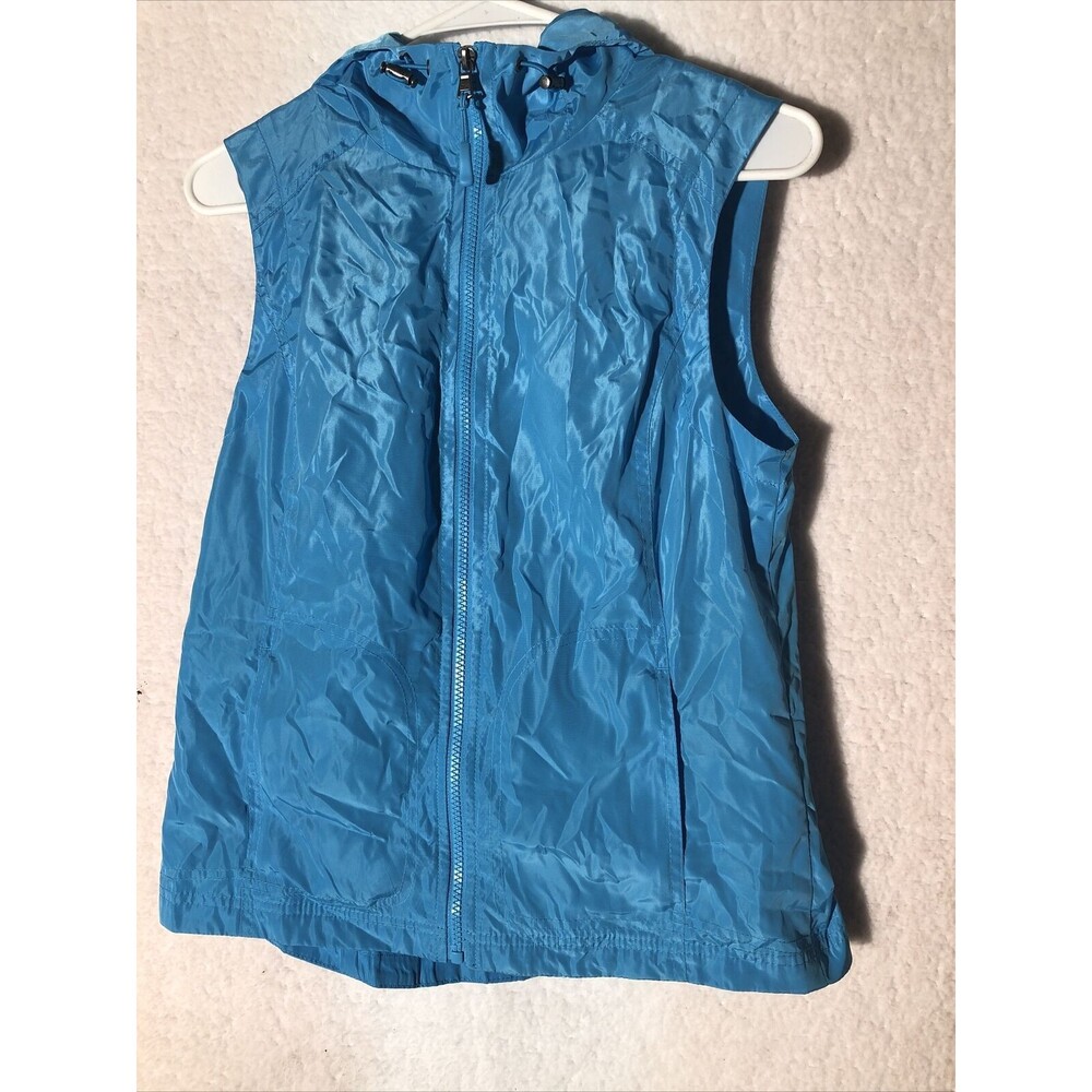 GH Bass & Co. Explorer Windbreaker Rain Lightweight Vest Size XS Blue W/sml Bag